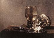 Still-life with Wine Glass and Silver Bowl dsf CLAESZ, Pieter